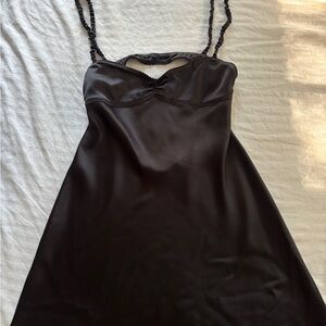 Black Satin Slip Dress